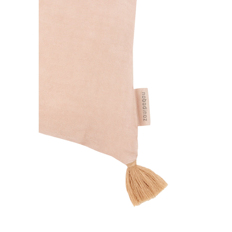 L1N0. Embroidered rectangular cushion with tassels Powder Pink 35x23