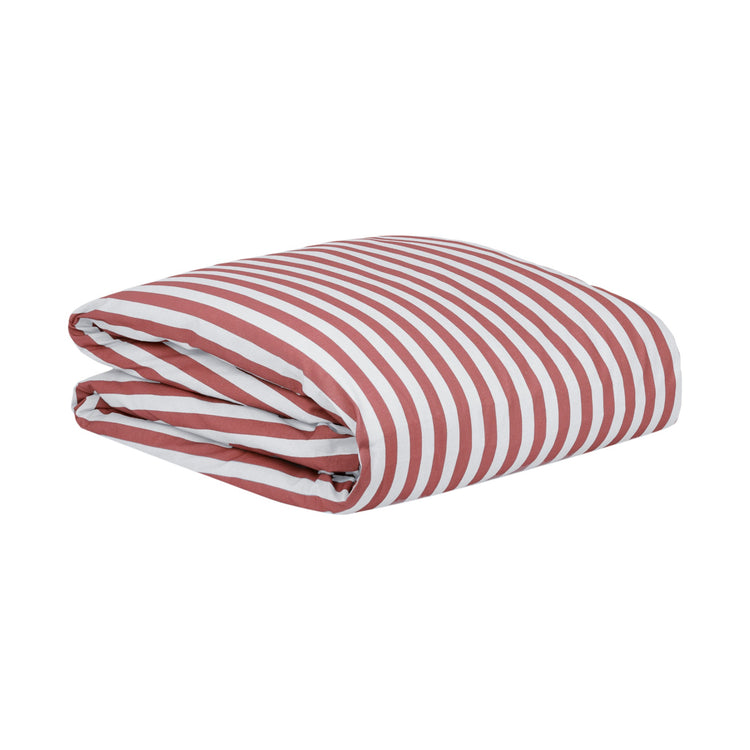 SHELDON. Single bed duvet cover Maroon Stripes 150x200