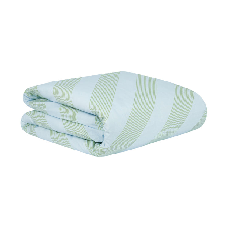 SHELDON. Single bed duvet cover Green Diagonal Stripes 150x200