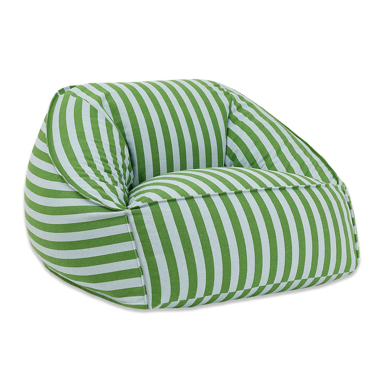 ZIGGY. Armchair beanbag - adult size Green blue stripes