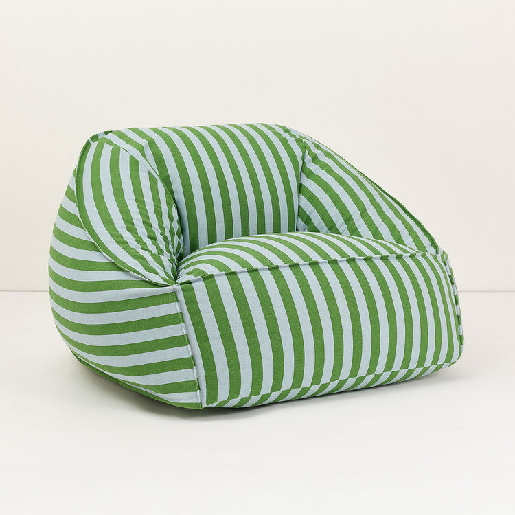 ZIGGY. Armchair beanbag - adult size Green blue stripes