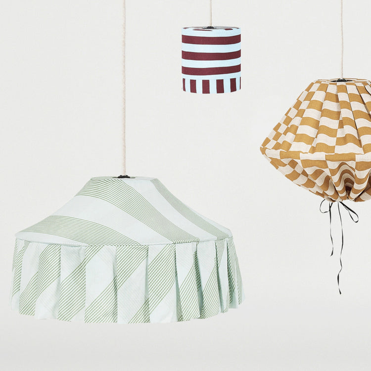 VIBES. Pendant lampshade Nicole Green Diagonal Stripes 50cm