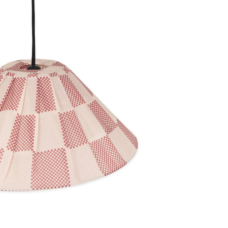 VIBES. Pleated pendant lampshade Ava Red Burnt Checks 50cm