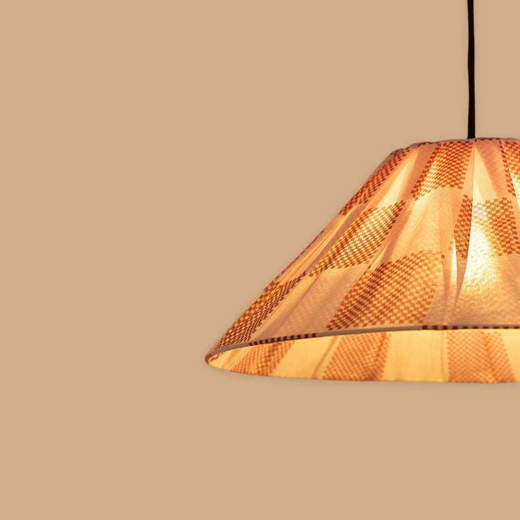 VIBES. Pleated pendant lampshade Ava Red Burnt Checks 50cm