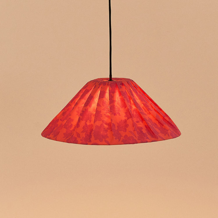 VIBES. Pleated pendant lampshade Ava Red Peonies 50cm
