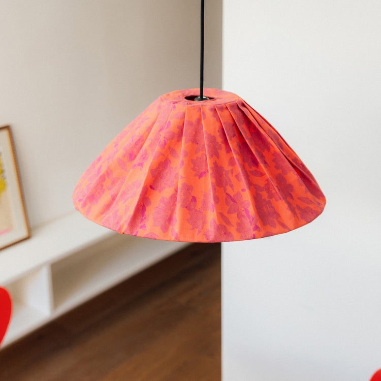 VIBES. Pleated pendant lampshade Ava Red Peonies 50cm