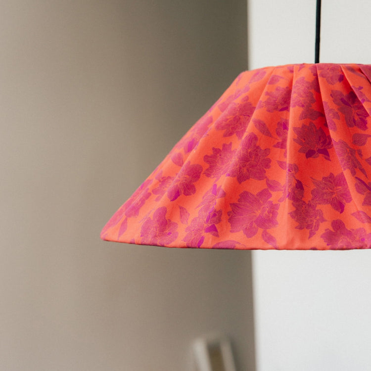 VIBES. Pleated pendant lampshade Ava Red Peonies 50cm