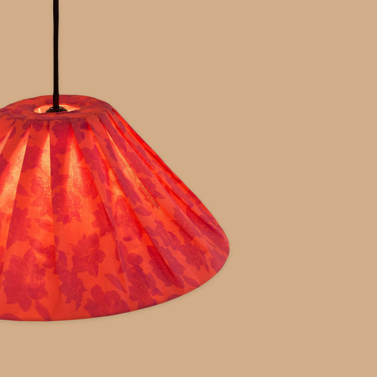 VIBES. Pleated pendant lampshade Ava Red Peonies 50cm