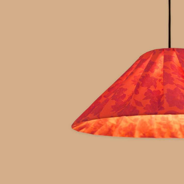 VIBES. Pleated pendant lampshade Ava Red Peonies 50cm