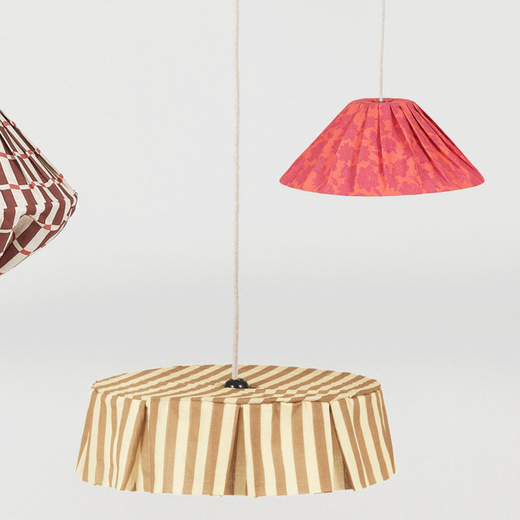 VIBES. Pleated pendant lampshade Ava Red Peonies 50cm