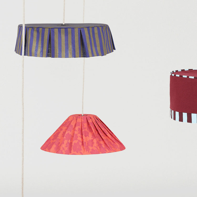 VIBES. Pleated pendant lampshade Ava Red Peonies 50cm