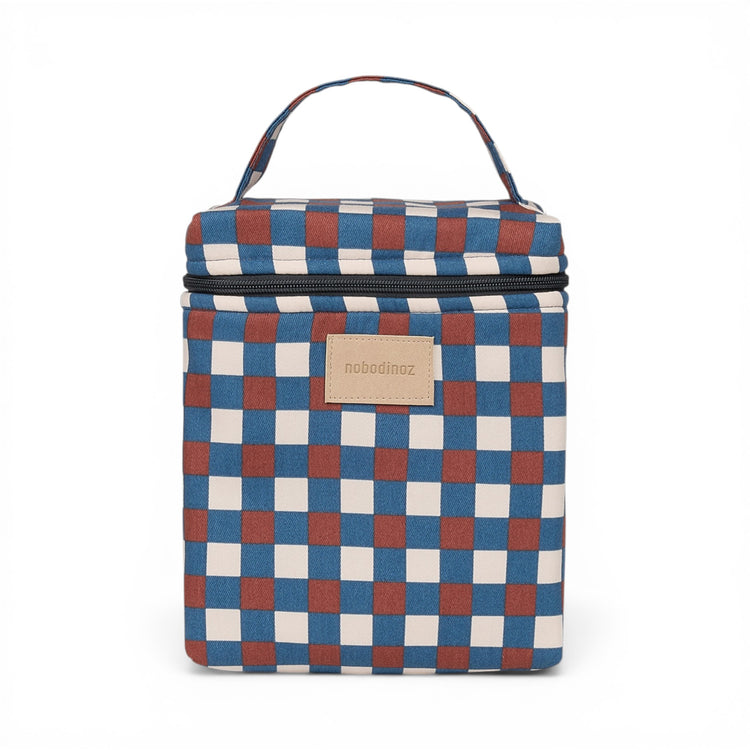 HYDE PARK. Insulated baby bottle and lunch bag Blue Red Mosaic