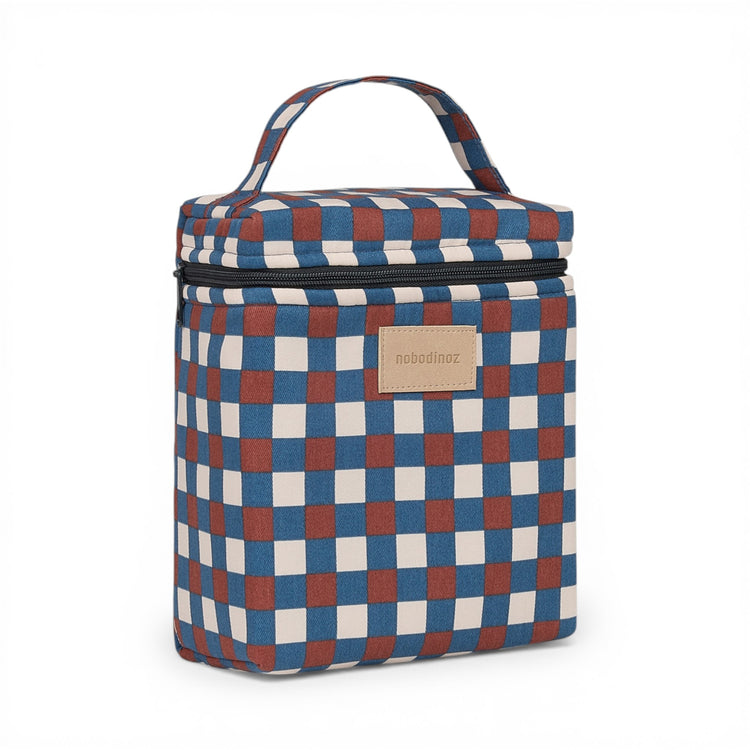 HYDE PARK. Insulated baby bottle and lunch bag Blue Red Mosaic