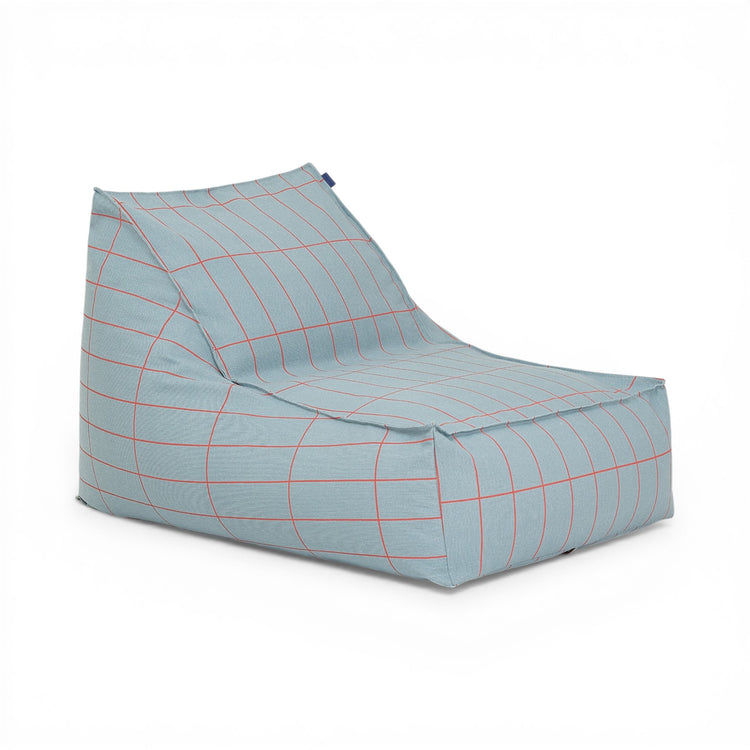 VIBES. Long beanbag - adult size - Blue Red Grid