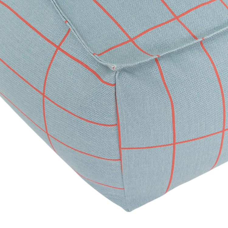 VIBES. Long beanbag - adult size - Blue Red Grid
