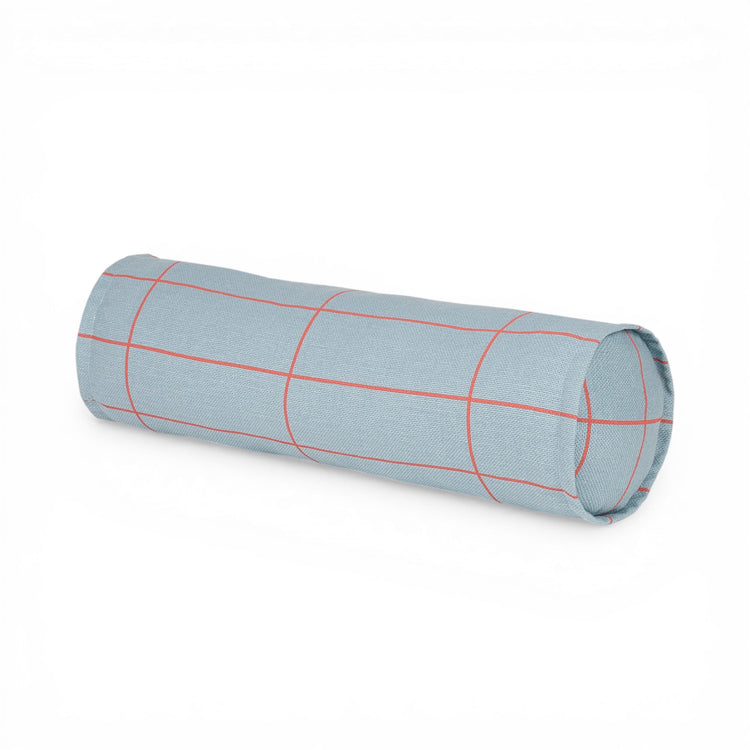 VIBES. Μαξιλάρι κυλινδρικό Blue Red Grid 50x18