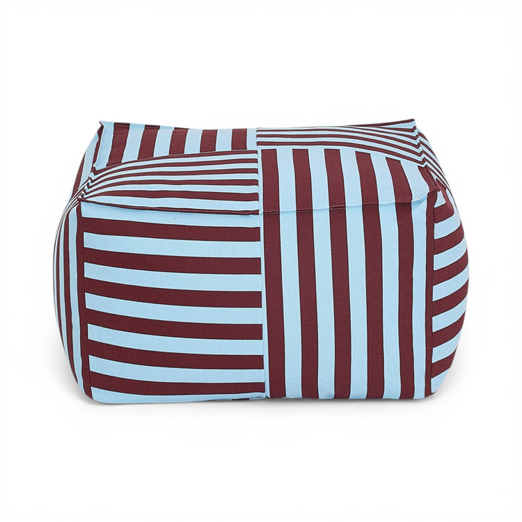 OTTO. Υφασμάτινο πουφ ενηλίκων Burgundy Blue Stripes
