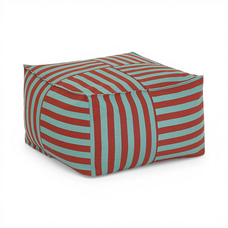 OTTO. Ottoman beanbag - adult size - Red Teal Green Stripes