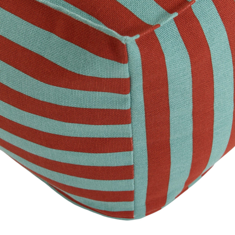 OTTO. Ottoman beanbag - adult size - Red Teal Green Stripes