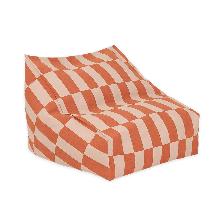 VIBES. Outdoor armchair beanbag - kid size -Tangerine Tiles