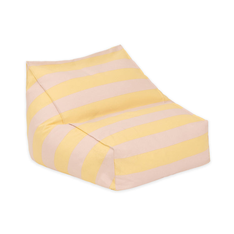 VIBES. Outdoor armchair beanbag - kid size - Yellow Pink Stripes