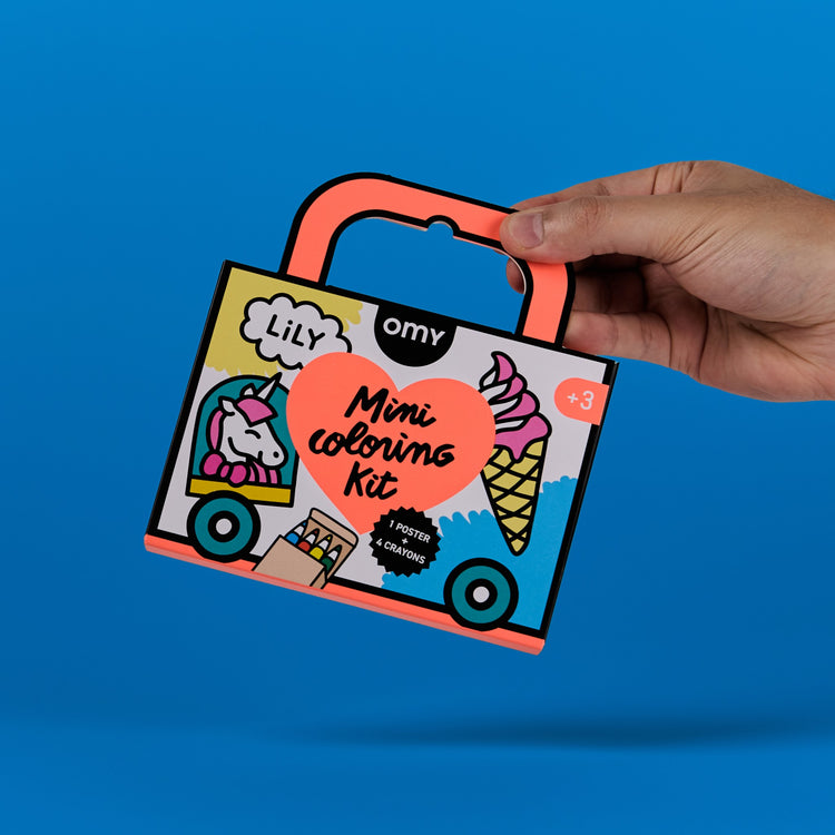 OMY. Pocket Coloring Poster with Pencils Unicorns