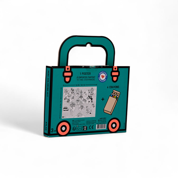 OMY. Pocket Coloring Poster with Pencils Atlas