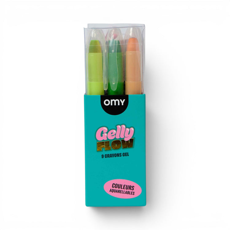 OMY. Σετ 9 κηρομπογιές Gelly Flow