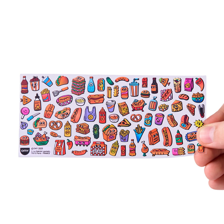 OMY. Assorted Stickers BOUTIQUE - HOT DOG Shop