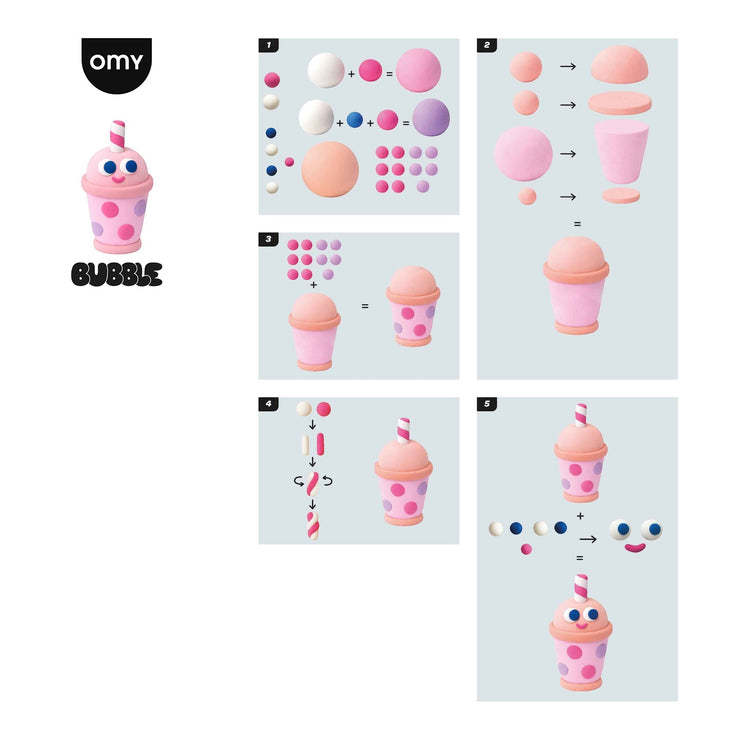 OMY. Σετ κατασκευής με πηλό Air Dry Clay Bubble