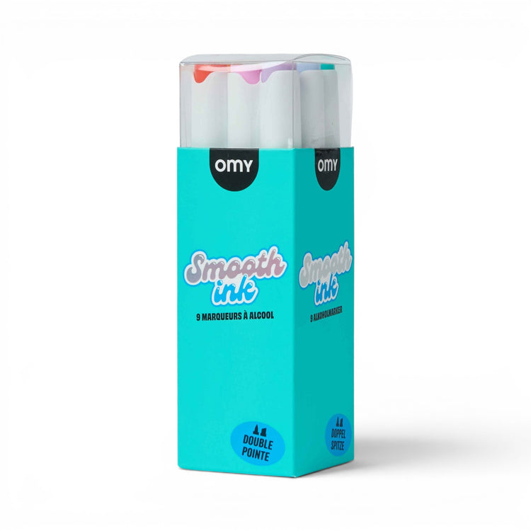 OMY. Σετ 9 μαρκαδόρων αλκοόλης με διπλή όψη Smooth Ink