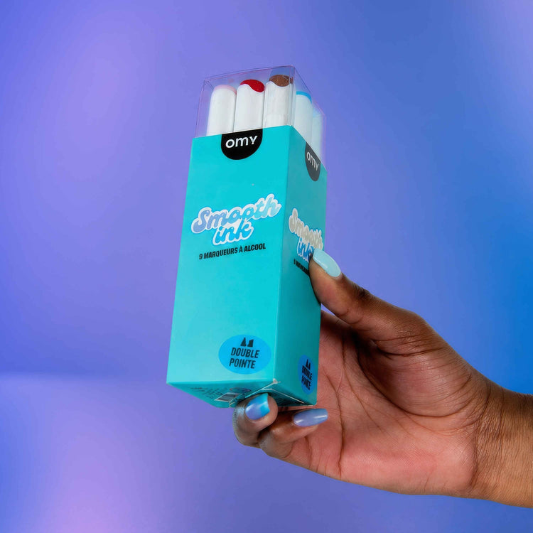 OMY. Σετ 9 μαρκαδόρων αλκοόλης με διπλή όψη Smooth Ink