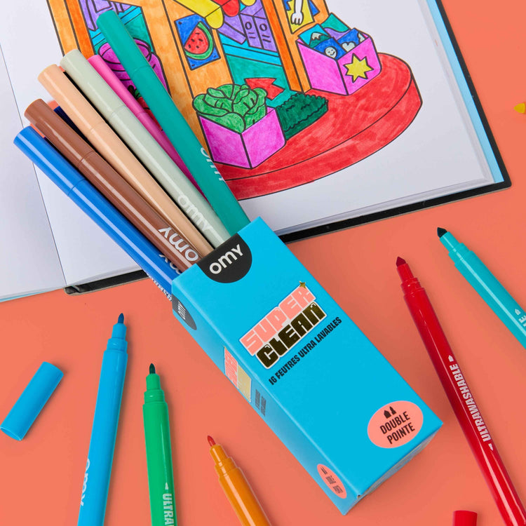 OMY. Set of 16 Ultra Washable Markers