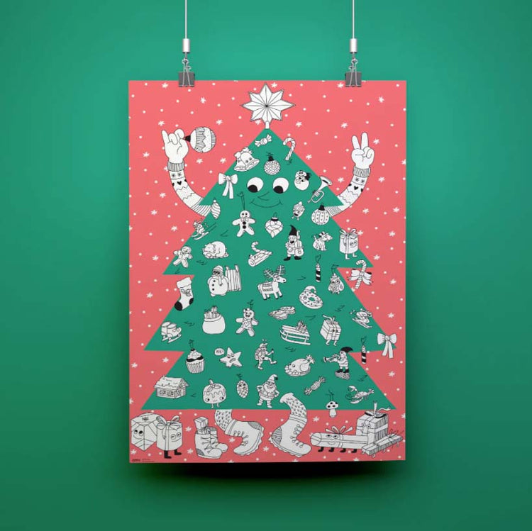 OMY. Giant coloring poster Christmas Tree