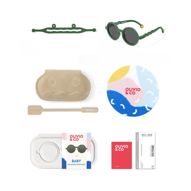 OLIVIO & CO. Βρεφικά γυαλιά ηλίου στρογγυλά Classic Olivio - Cactus Green 0-18 μηνών