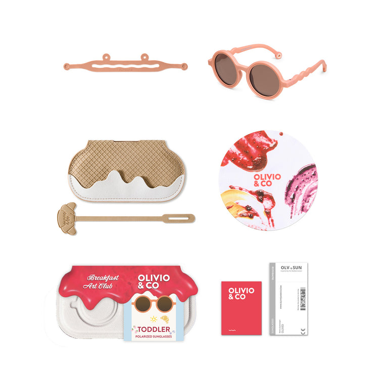 OLIVIO & CO. Παιδικά γυαλιά ηλίου στρογγυλά Breakfast Art - Fig Pink 18-36 μηνών