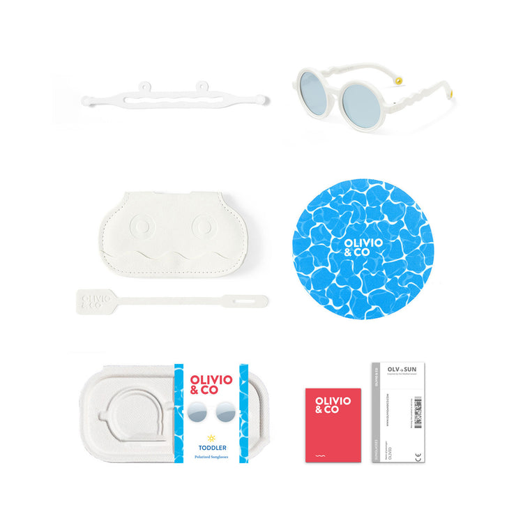 OLIVIO & CO. Παιδικά γυαλιά ηλίου στρογγυλά Classic Olivio - Shark White 18-36 μηνών