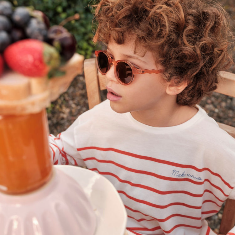 OLIVIO & CO. Kids oval sunglasses Breakfast Art-Fig Pink 3-5Y