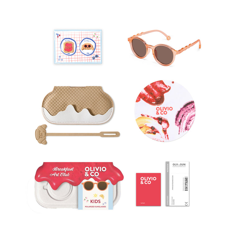 OLIVIO & CO. Kids oval sunglasses Breakfast Art-Fig Pink 3-5Y