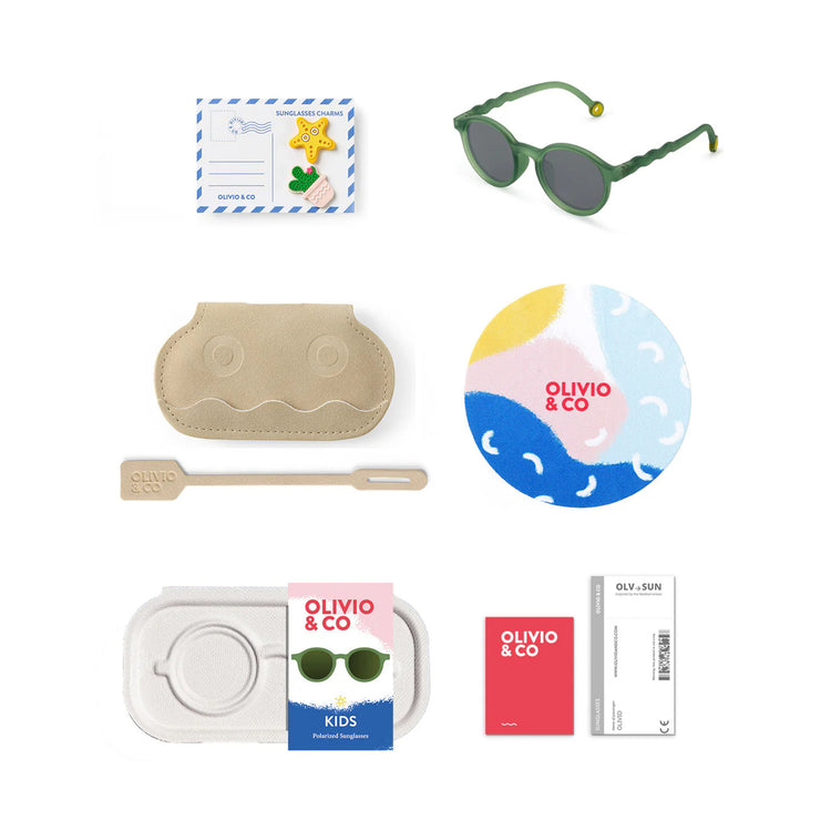 OLIVIO & CO. Kids Oval Sunglasses Classic Olivio-Olive Green 3-5Y