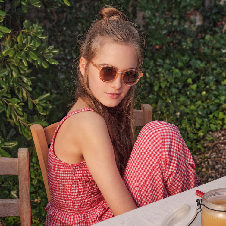 OLIVIO & CO. Παιδικά γυαλιά ηλίου οβάλ Breakfast Art - Apricot 5-12 ετών