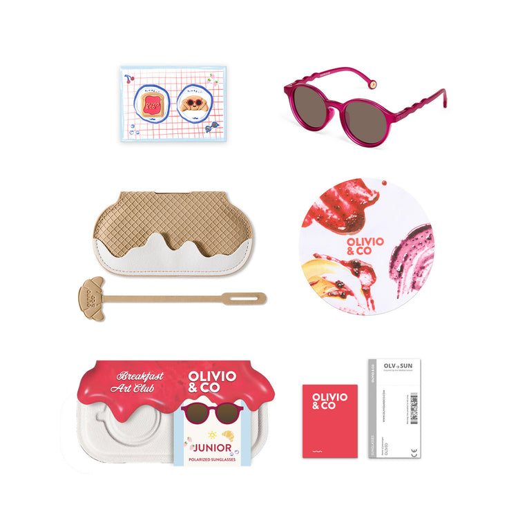 OLIVIO & CO. Παιδικά γυαλιά ηλίου οβάλ Breakfast Art - Raspberry 5-12 ετών