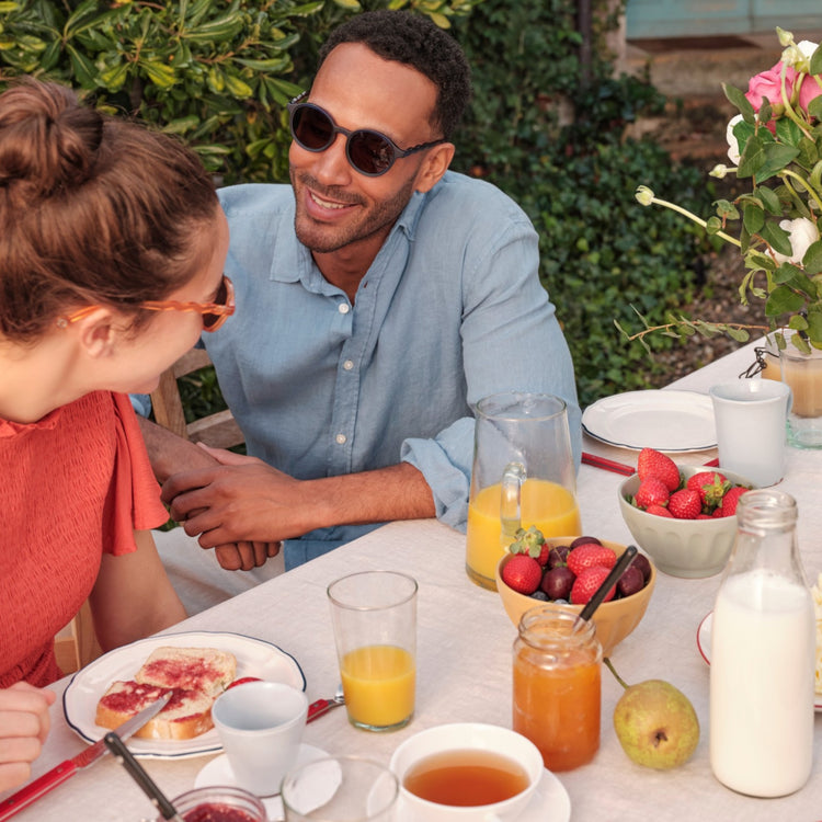 OLIVIO & CO. Teen & adult oval sunglasses Breakfast Art-Midnight Berry 12Y+