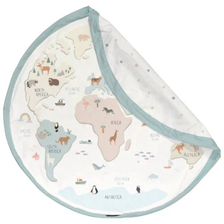 PLAY&GO. 2 in 1 storage bag and playmat. Worldmap colour