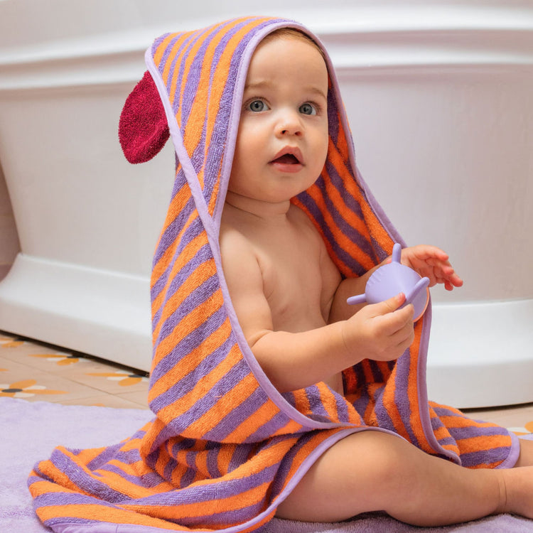 Quut. Cotton hooded towel Lavender 75x75