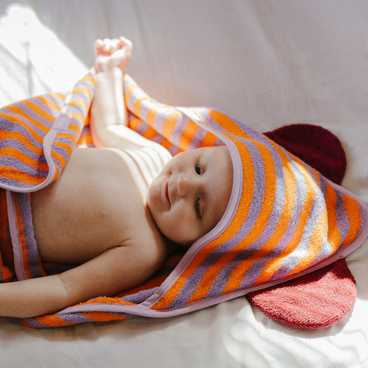 Quut. Cotton hooded towel Lavender 75x75