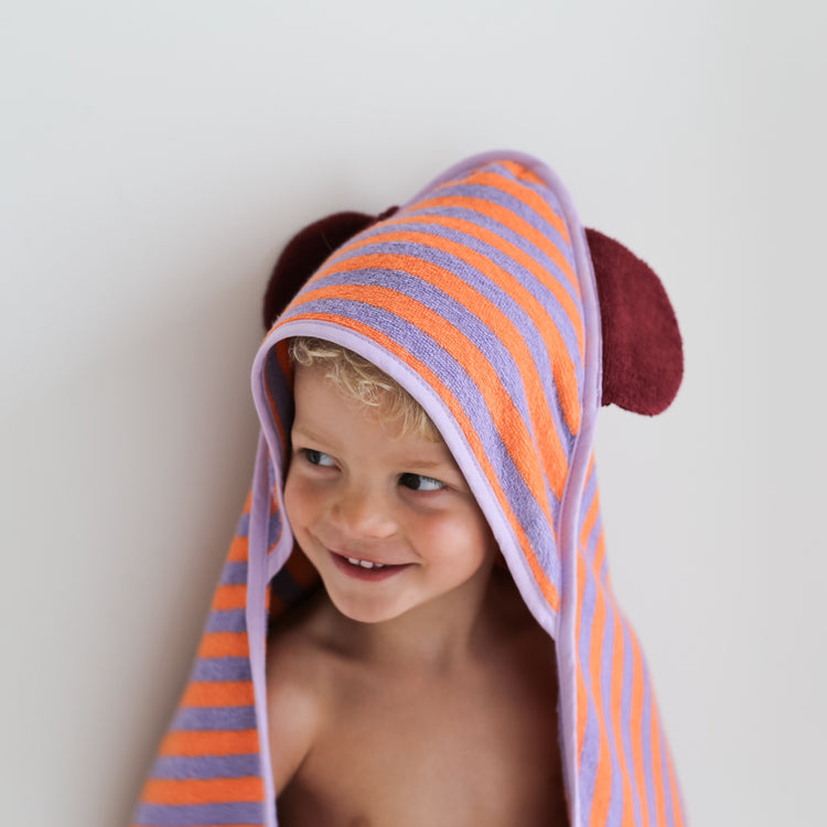 Quut. Cotton hooded towel Lavender 75x75