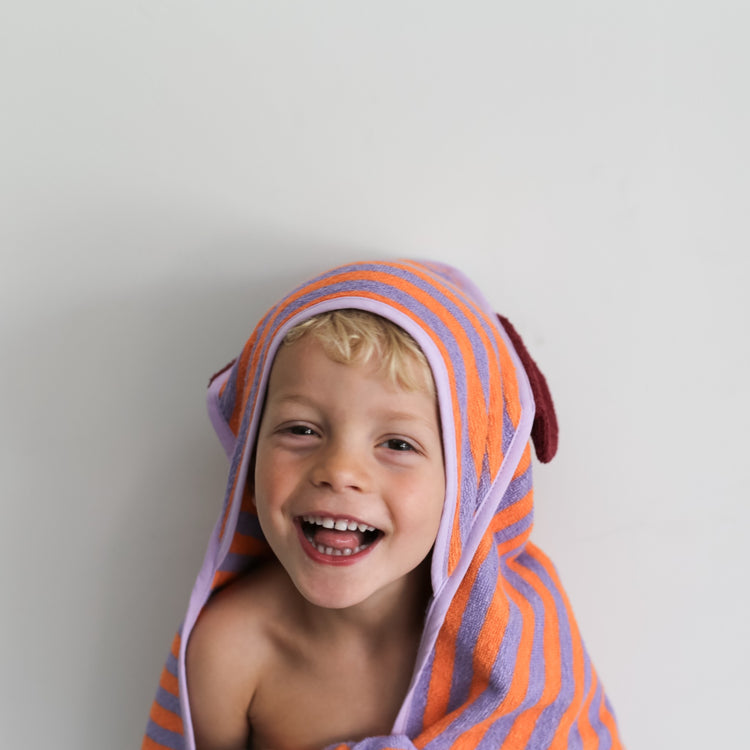 Quut. Cotton hooded towel Lavender 75x75
