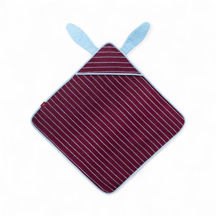 Quut. Cotton hooded towel Burgundy 75x75