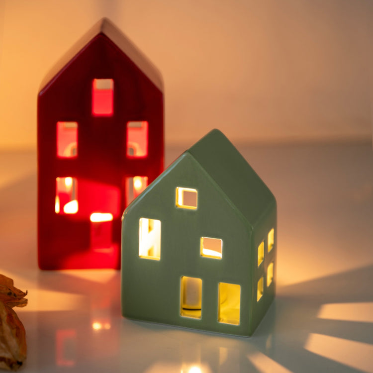 REMEMBER. Tealight house Nyhavn (sage)